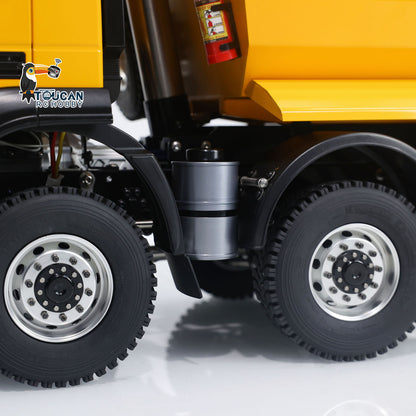 TOUCAN RC HOBBY MODO 1/14 8x8 Metal Hydraulic RC Dump Truck Remote Control Tipper Car Sound Lights Assembled Painted Model ESC Motor Servo