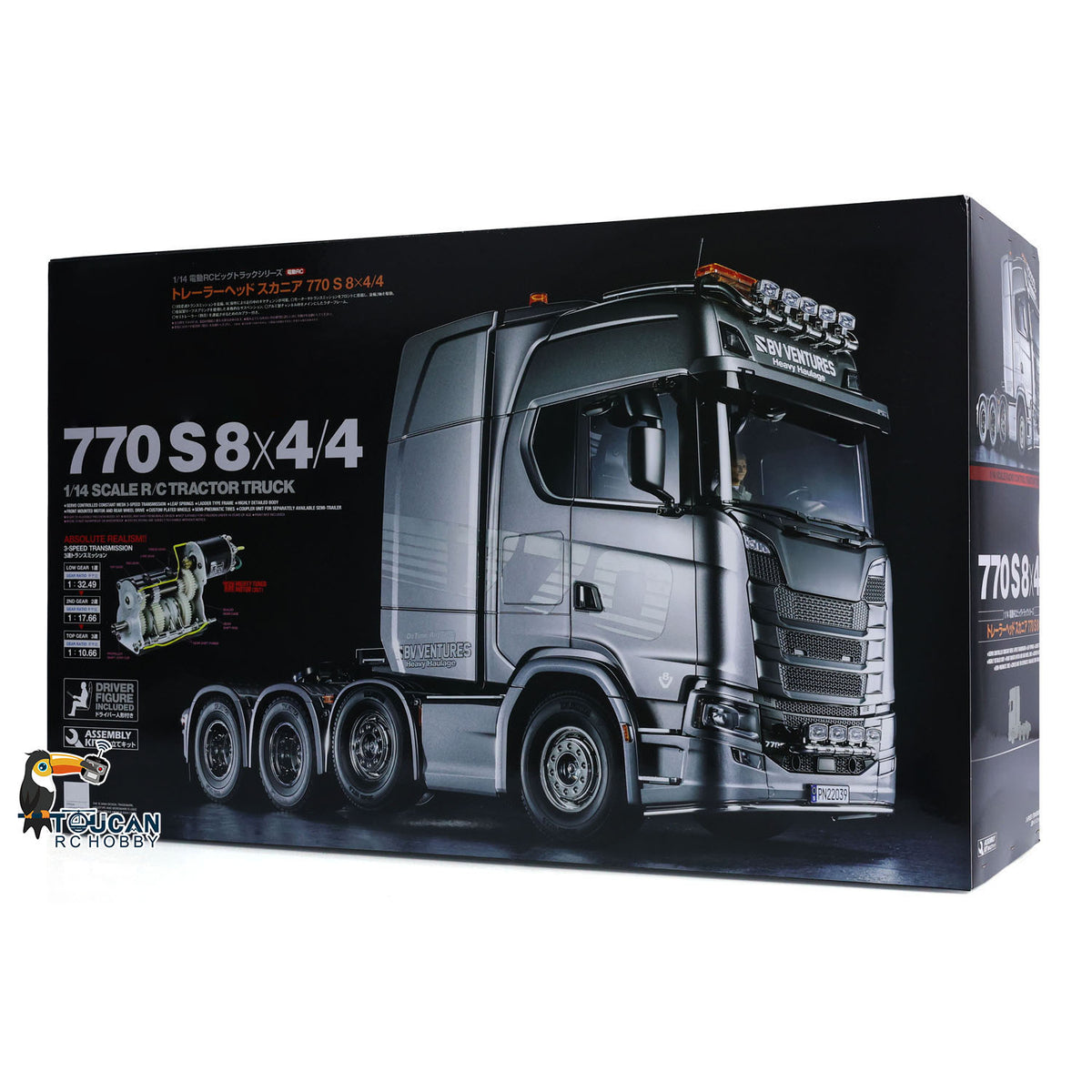 Auf Lager TOUCAN RC HOBBY 1/14 8X4 770S 56371 RC Sattelzugmaschine Funkferngesteuertes Auto Simulations-Modellbausatz unmontiert unlackiert 3-Gang-Getriebe Motor