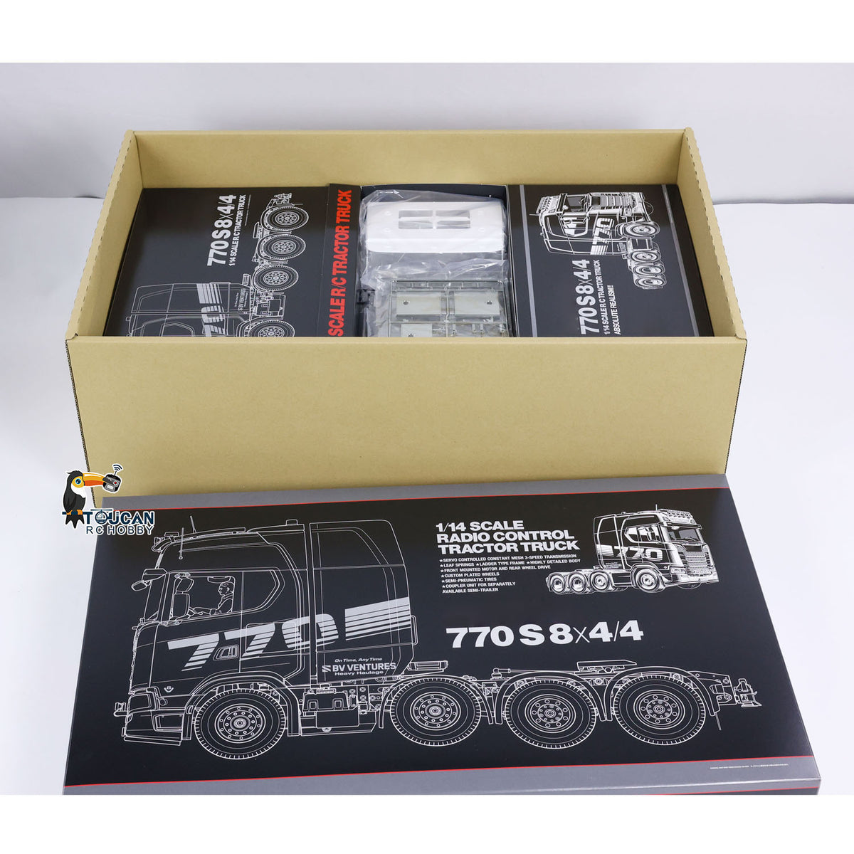 Auf Lager TOUCAN RC HOBBY 1/14 8X4 770S 56371 RC Sattelzugmaschine Funkferngesteuertes Auto Simulations-Modellbausatz unmontiert unlackiert 3-Gang-Getriebe Motor