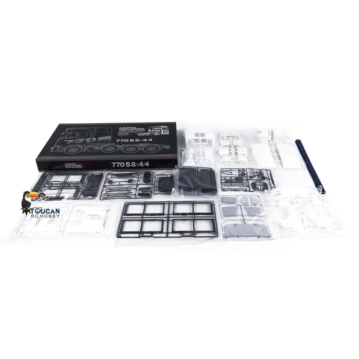 Auf Lager TOUCAN RC HOBBY 1/14 8X4 770S 56371 RC Sattelzugmaschine Funkferngesteuertes Auto Simulations-Modellbausatz unmontiert unlackiert 3-Gang-Getriebe Motor