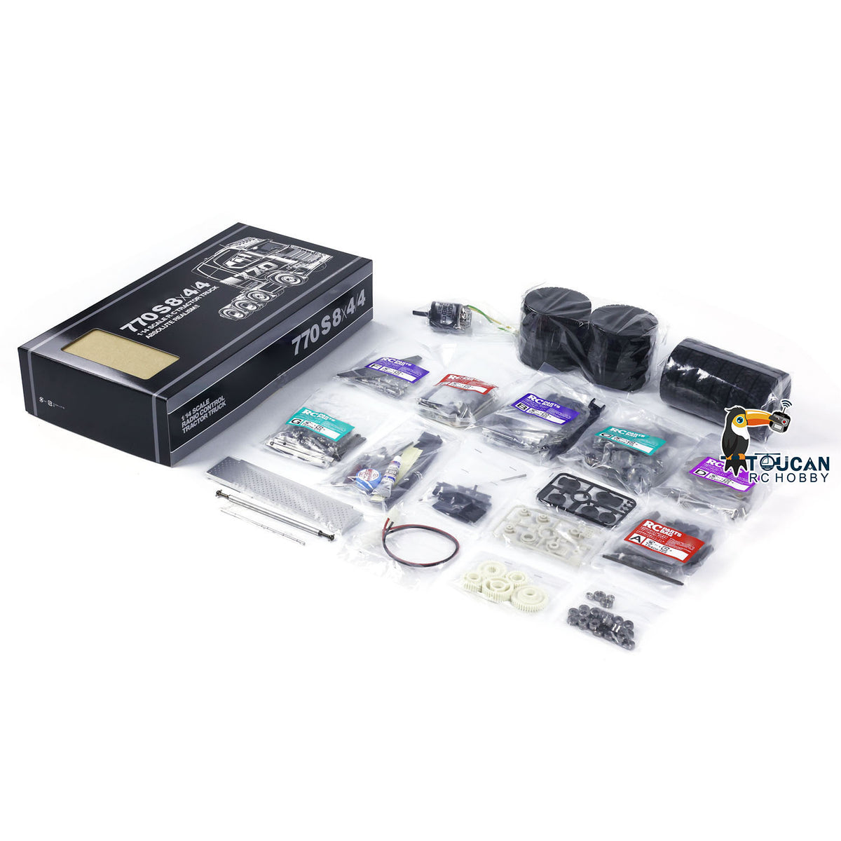 Auf Lager TOUCAN RC HOBBY 1/14 8X4 770S 56371 RC Sattelzugmaschine Funkferngesteuertes Auto Simulations-Modellbausatz unmontiert unlackiert 3-Gang-Getriebe Motor