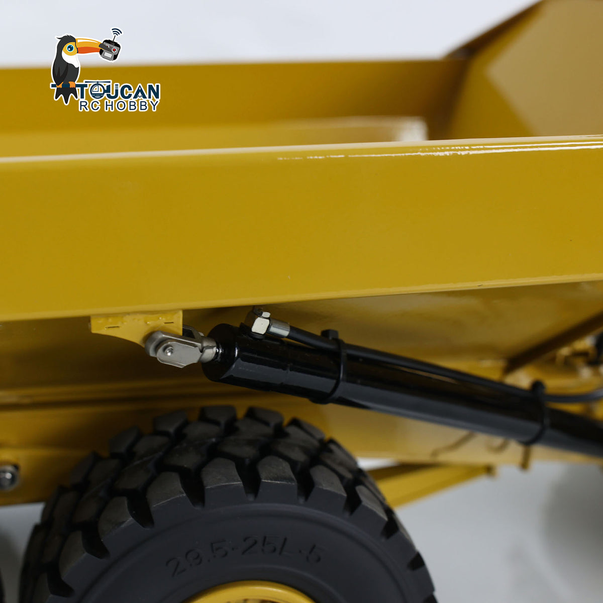 TOUCAN RC HOBBY JZModel 1/14 Ready To Run DIM 745D Metal Hydraulic RC Articulated Truck 745D 6*6 Light Sound Interior Trim of Cab Remote Control Battery