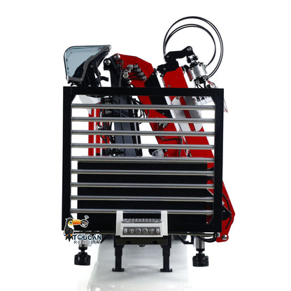 TOUCAN RC HOBBY Customized LESU Hydraulic Metal Timber Crane 1/14 RC Log Trailer Flatbed Semi Trailer Painted and Assembled 99*40*20(cm) Light System