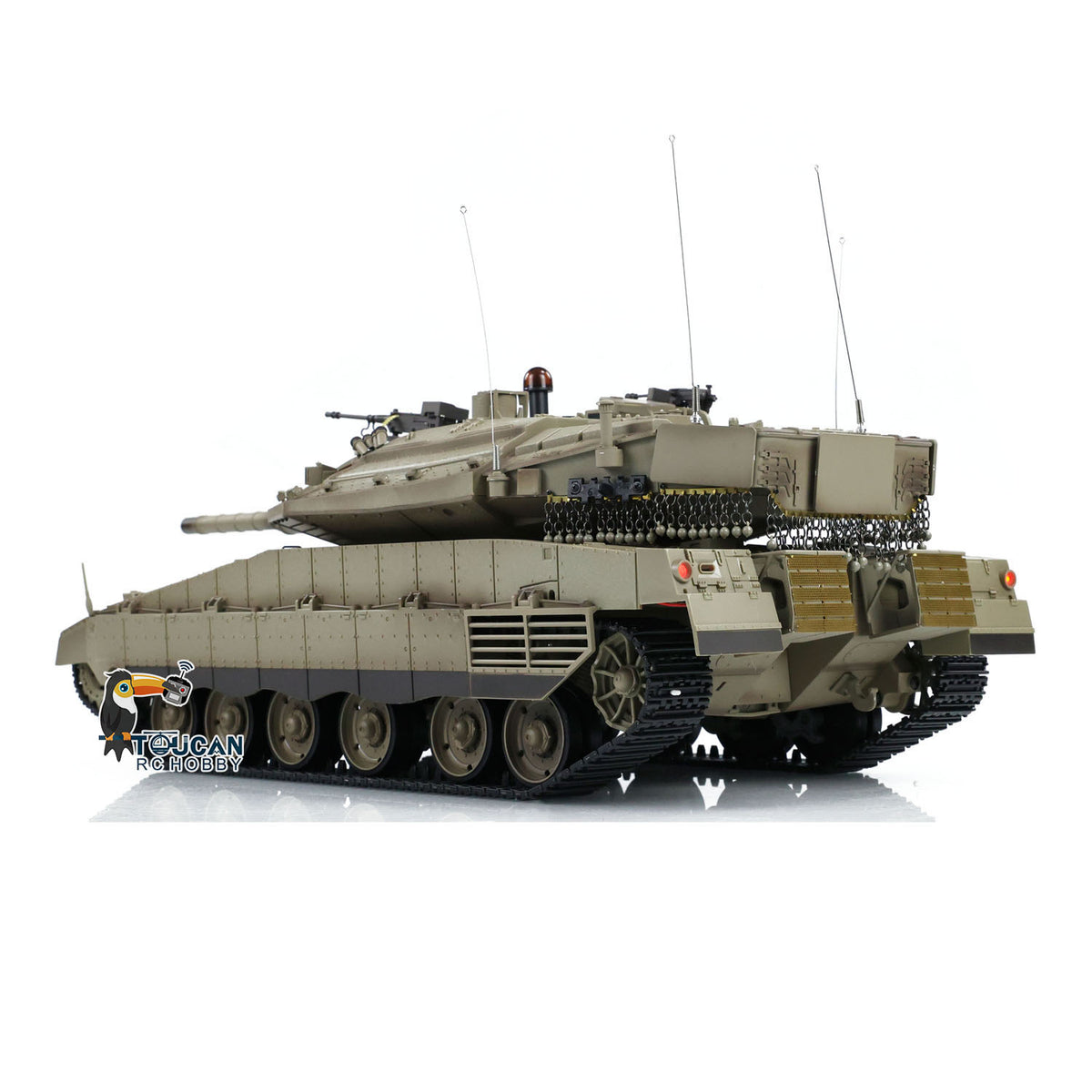 TOUCAN RC HOBBY Heng Long 1/16 RC Kampfpanzer IDF Merkava IV 3958 ferngesteuerter Militärpanzer Infrarot-Kampf BB-Schussfunktion Rauch zwei Akkus