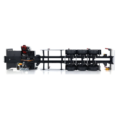 TOUCAN RC HOBBY Customized LESU Hydraulic Metal Timber Crane 1/14 RC Log Trailer Flatbed Semi Trailer Painted and Assembled 99*40*20(cm) Light System