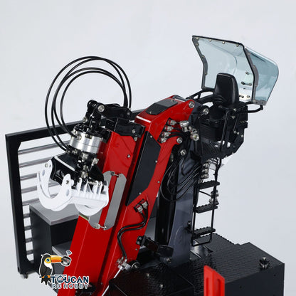 TOUCAN RC HOBBY Customized LESU Hydraulic Metal Timber Crane 1/14 RC Log Trailer Flatbed Semi Trailer Painted and Assembled 99*40*20(cm) Light System