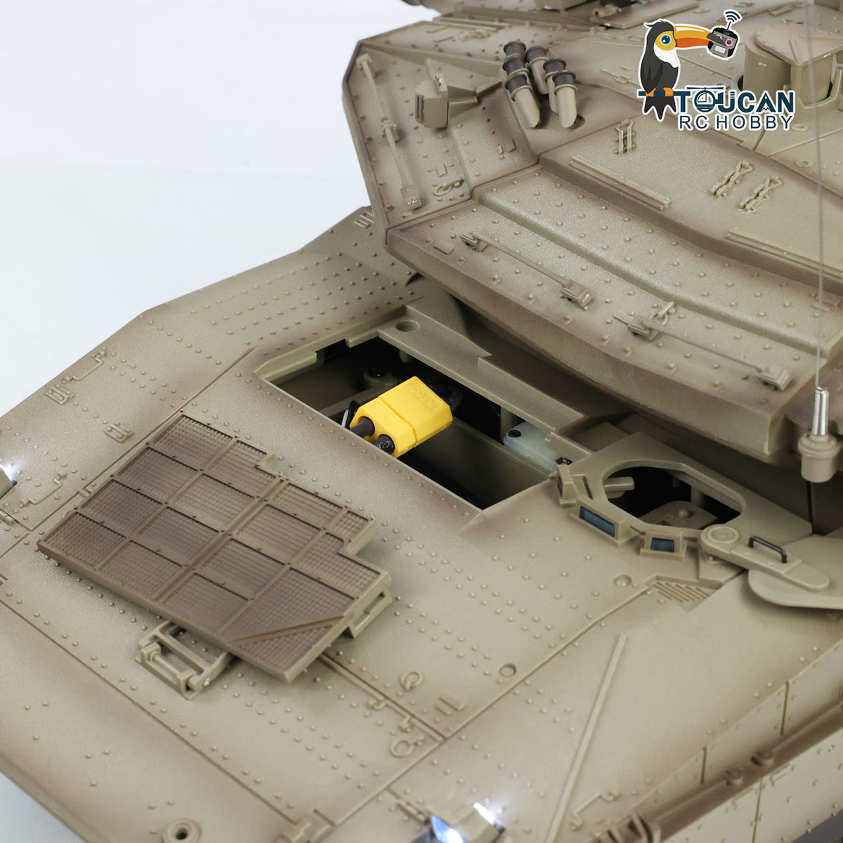 TOUCAN RC HOBBY Heng Long 1/16 RC Kampfpanzer IDF Merkava IV 3958 ferngesteuerter Militärpanzer Infrarot-Kampf BB-Schussfunktion Rauch zwei Akkus