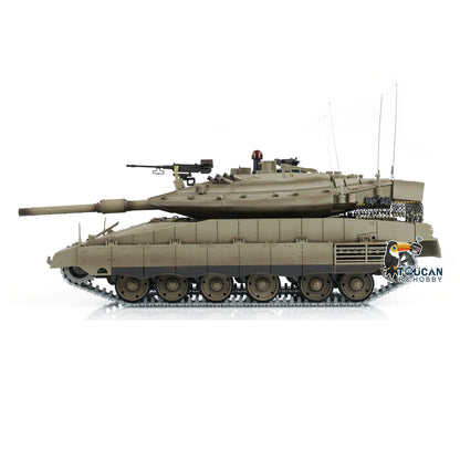 TOUCAN RC HOBBY 1:16 RC Military Battle Tanks Heng Long IDF Merkava MK IV 3958 Upgraded Edition W/ Metal Driving Gearbox Tracks RC Model