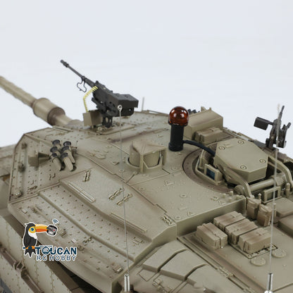 TOUCAN RC HOBBY 1/16 RC Tank Heng Long Merkava MK IV 3958 Remote Control Battle Tank Upgraded Metal Sprockets Smoke BB Shooting Dual Battery