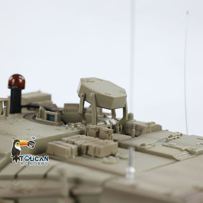TOUCAN RC HOBBY 1/16 RC Tank Heng Long Merkava MK IV 3958 Remote Control Battle Tank Upgraded Metal Sprockets Smoke BB Shooting Dual Battery