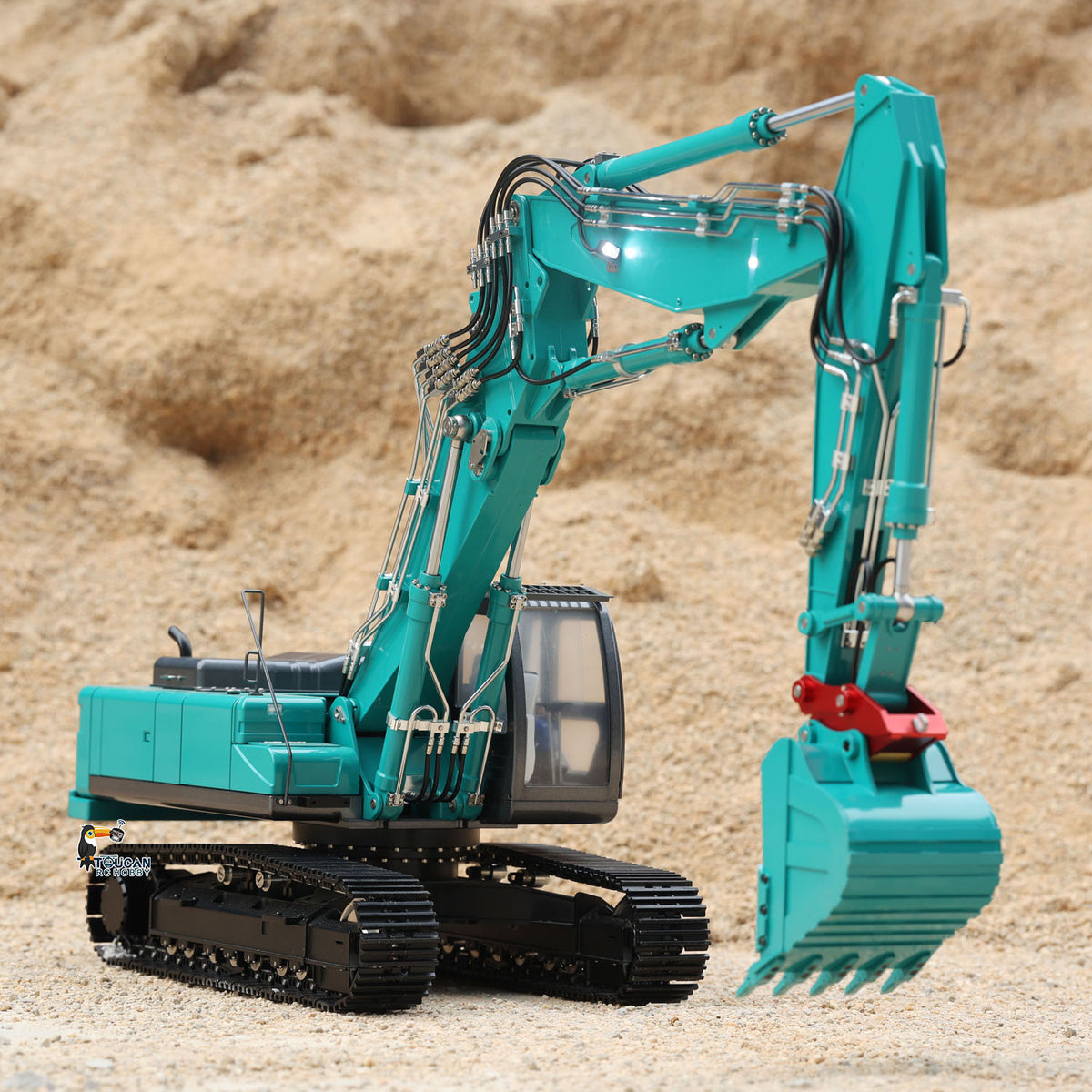 TOUCAN RC HOBBY Kabolite K350-200 1/14 Metal RC Hydraulic Excavator RTR 3 Arms PL18EV Lite Controller 10000mAh Battery Light & Sound System Air Filter GPS for Digger Model Collectors