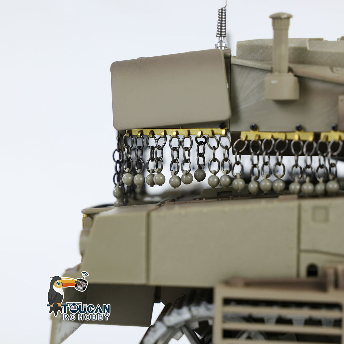 TOUCAN RC HOBBY 1/16 RC Tank Heng Long Merkava MK IV 3958 Remote Control Battle Tank Upgraded Metal Sprockets Smoke BB Shooting Dual Battery