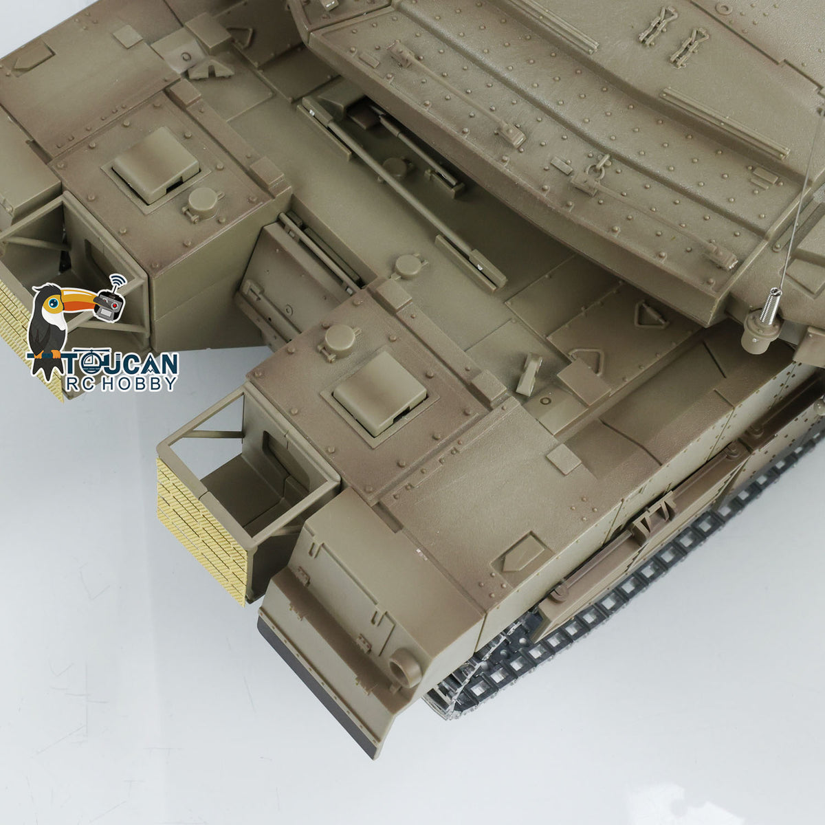 TOUCAN RC HOBBY 1/16 RC Tank Heng Long Merkava MK IV 3958 Remote Control Battle Tank Upgraded Metal Sprockets Smoke BB Shooting Dual Battery