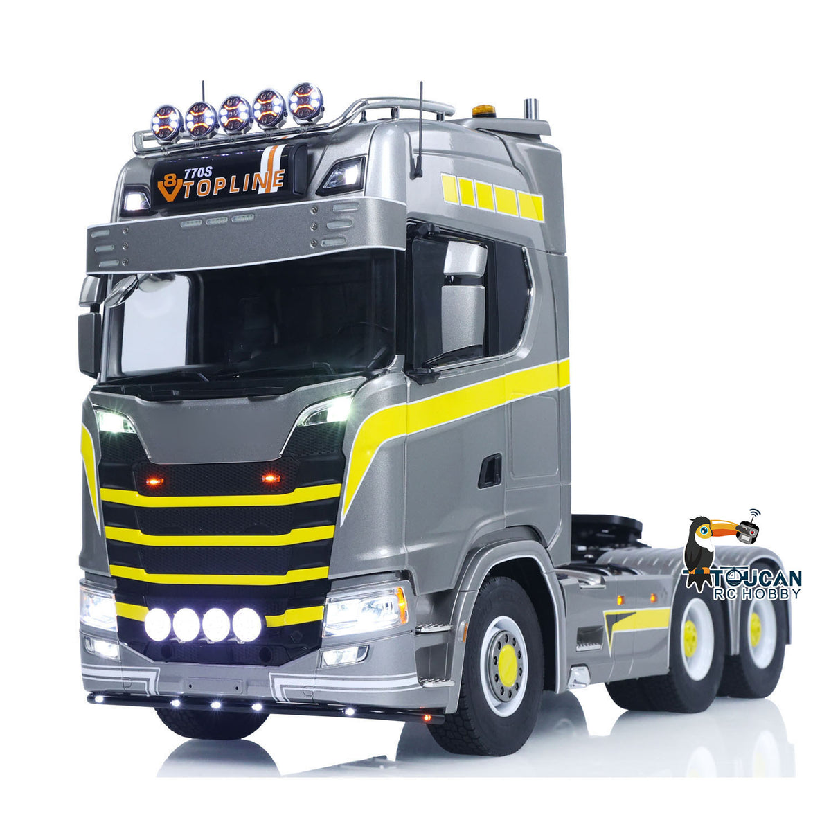 In Stock TOUCAN RC HOBBY 1/14 RC Tractor Truck 770S RTR 3Speed Lorry 6X6 Metal Chassis Axle Locks Smoke Sound Light Chassis Suspension ST8 Battery