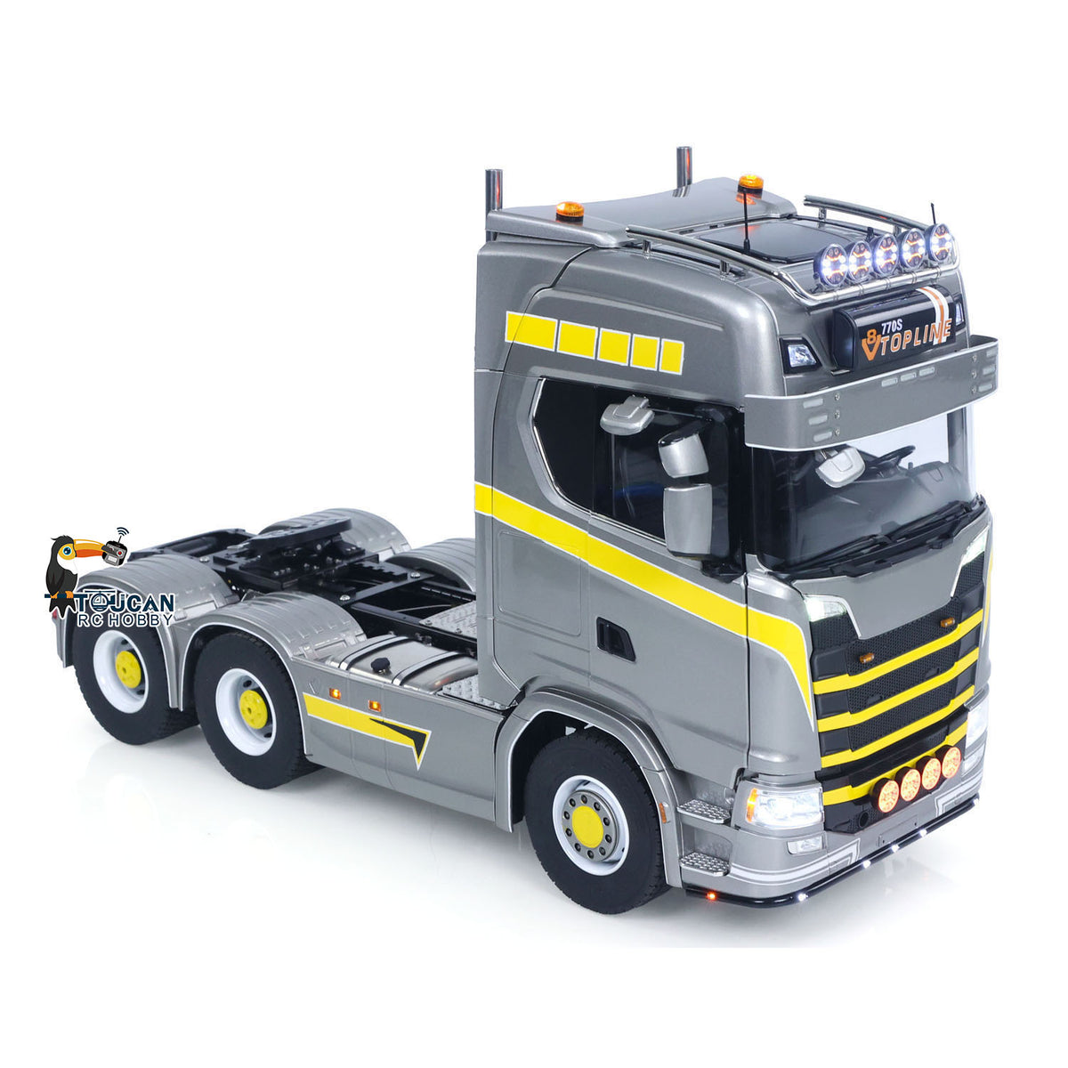 In Stock TOUCAN RC HOBBY 1/14 RC Tractor Truck 770S RTR 3Speed Lorry 6X6 Metal Chassis Axle Locks Smoke Sound Light Chassis Suspension ST8 Battery