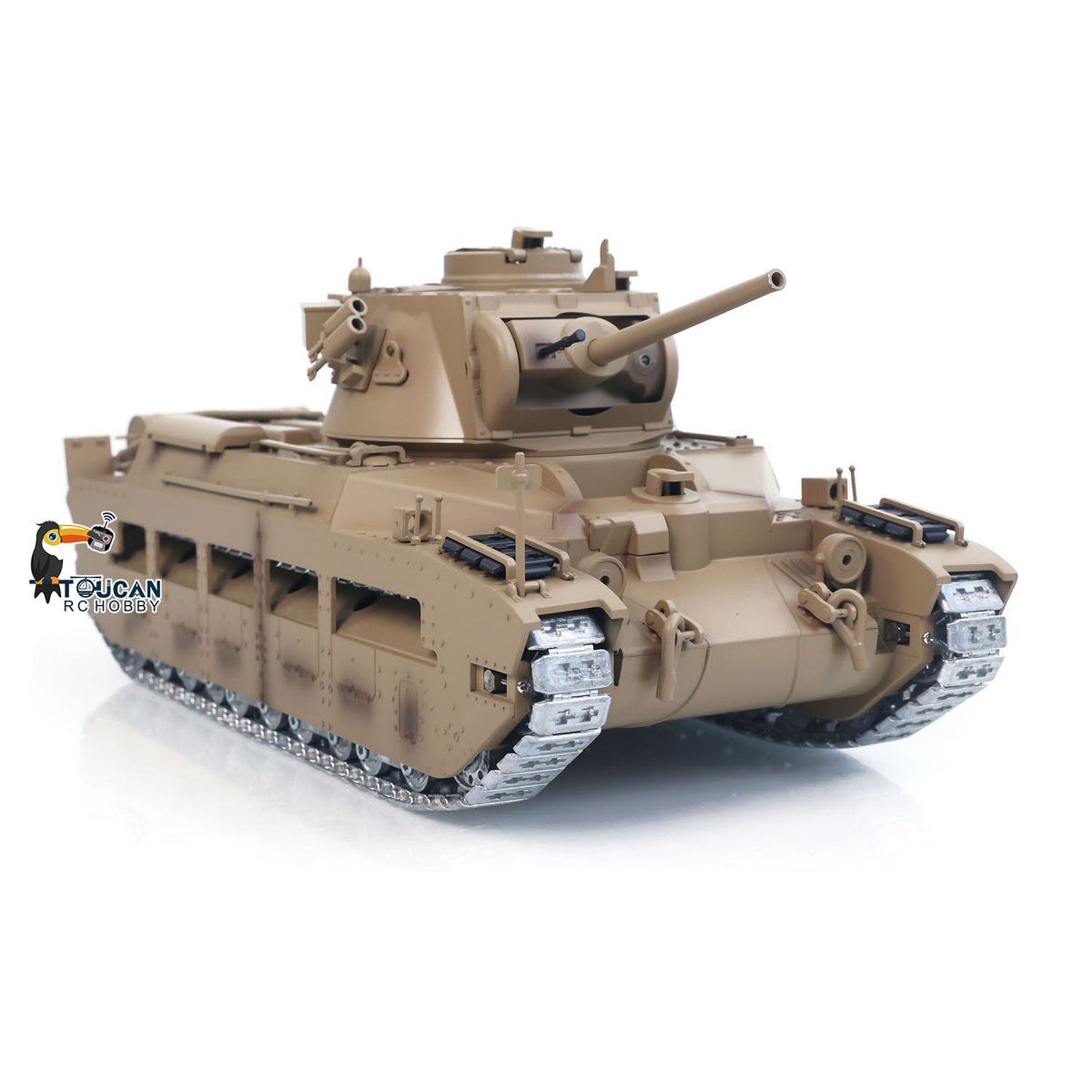 Fast Free Shipping for EU Tongde 1/16 RC Tank Matilda III IV IR Turret Rotary 320 Degree Electric Military Vehicle Metal Gearbox Road Wheel