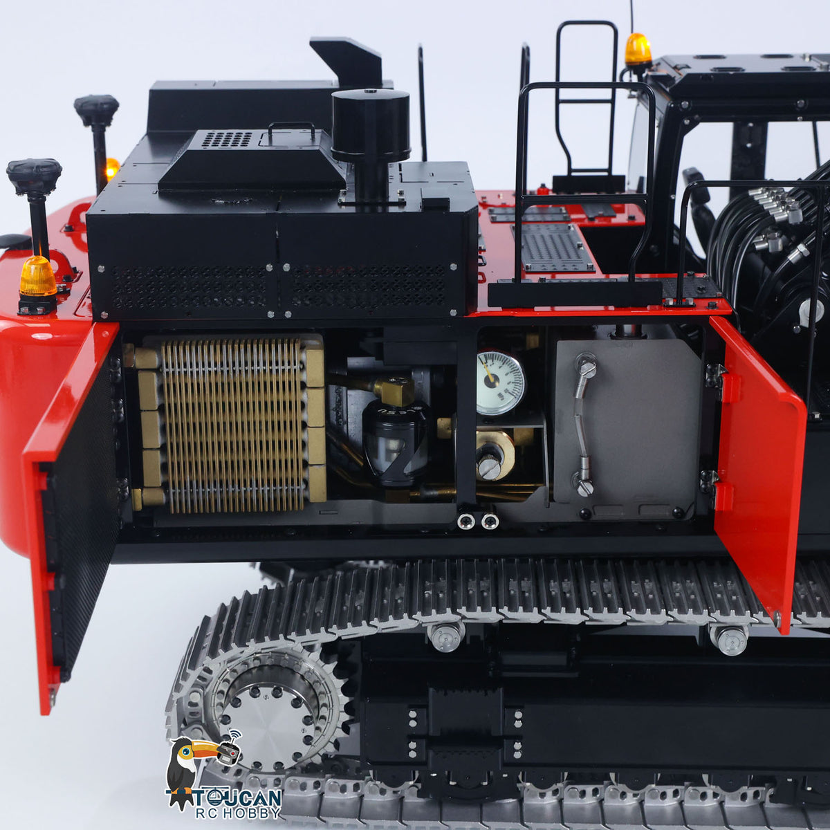 TOUCAN RC HOBBY LESU Aoue ZX490 1/14 Metal RC Hydraulic Excavator B0026 6-Channel Directional Valve 360 Degrees Continuous Rotation High-torque Drive Wheels Lighting System