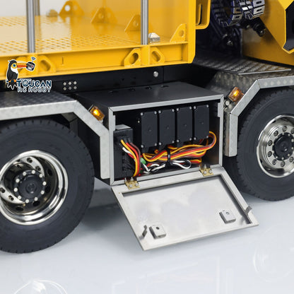 TOUCAN RC HOBBY LXY 1:14 10*10 RC Hydraulic Crane Full Dump Metal Lorry Rear Axle Steering with U-shaped Short High Standard Bucket Timber Flatbed