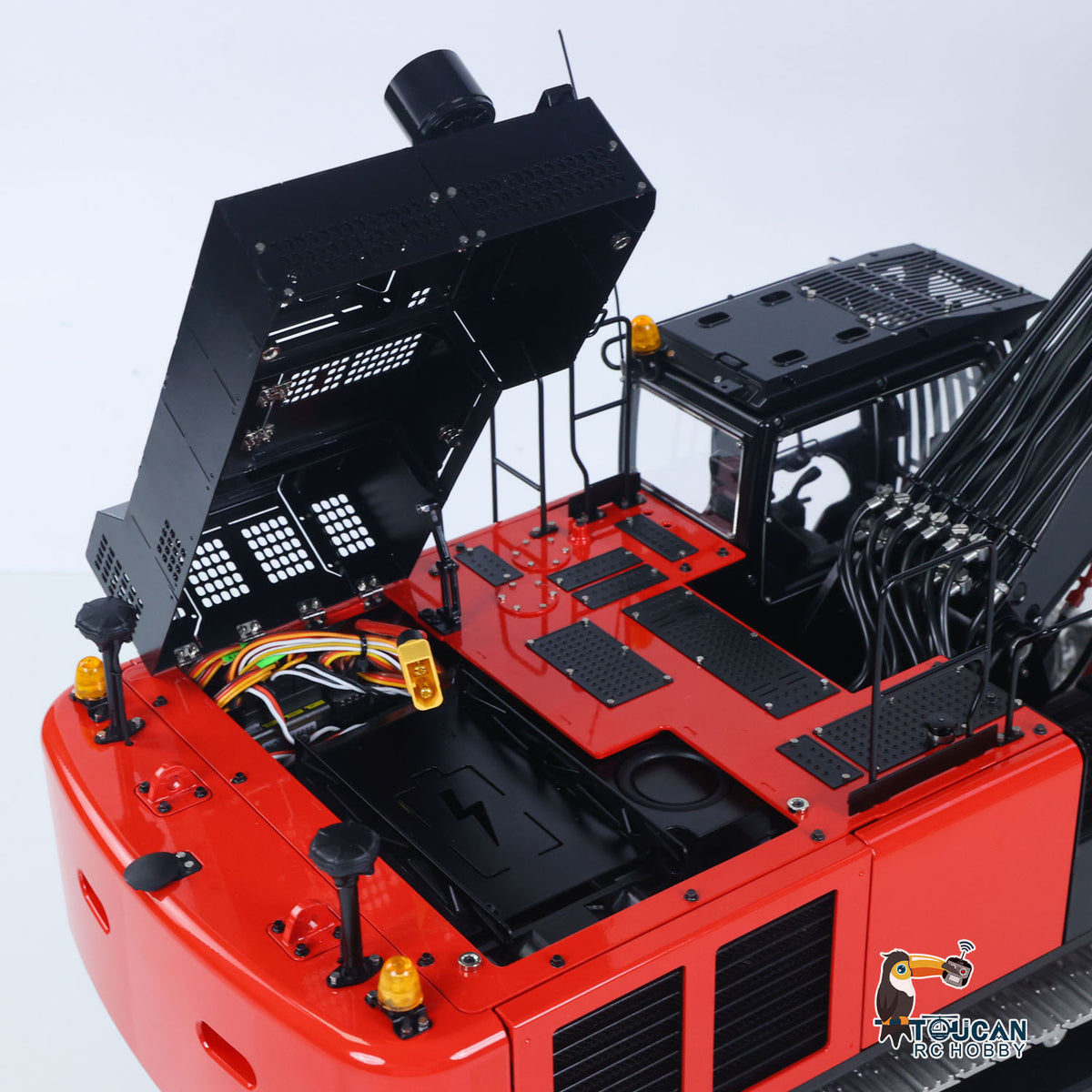 TOUCAN RC HOBBY LESU Aoue ZX490 1/14 Metal RC Hydraulic Excavator B0026 6-Channel Directional Valve 360 Degrees Continuous Rotation High-torque Drive Wheels Lighting System