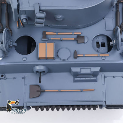 TOUCAN RC HOBBY Heng Long 1/16 TK7.0 Plastic German Tiger I RTR RC Tank 3818 with Steel Gearbox Metal Barrel Recoil 360 Degrees Turret BB Unit Infrared Combat
