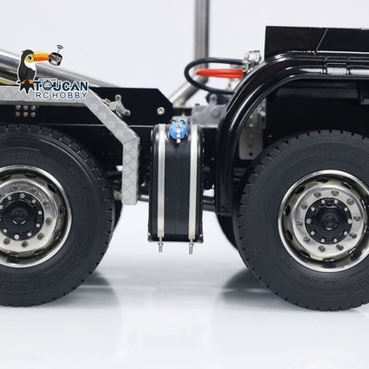 TOUCAN RC HOBBY LXY G88 1/14 Metal 8x8 RC Hydraulic Roll On Off Dump Truck PNP U-Shaped High Bucket 3 Speed Transmission Differential Lock Light Sound ST8 Controller for Construction Collectors