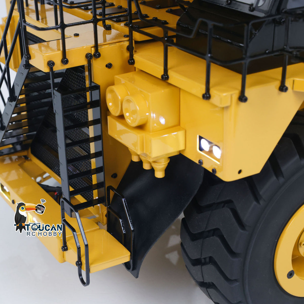 TOUCAN RC HOBBY 793D 1/20 Metal RC Hydraulic Mining Truck FS-i6X Radio Controller Spring Suspension Differential Rear Axle Light Warning Sound for Construction Model Collectors