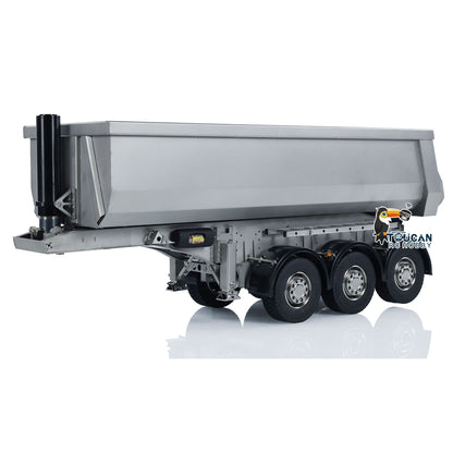 TOUCAN RC HOBBY SCALECLUB 1/14 Hydraulic RC Dump Trailer 3 Axles for Radio Control Tractor Truck Sound Light System Assembled and Unpainted