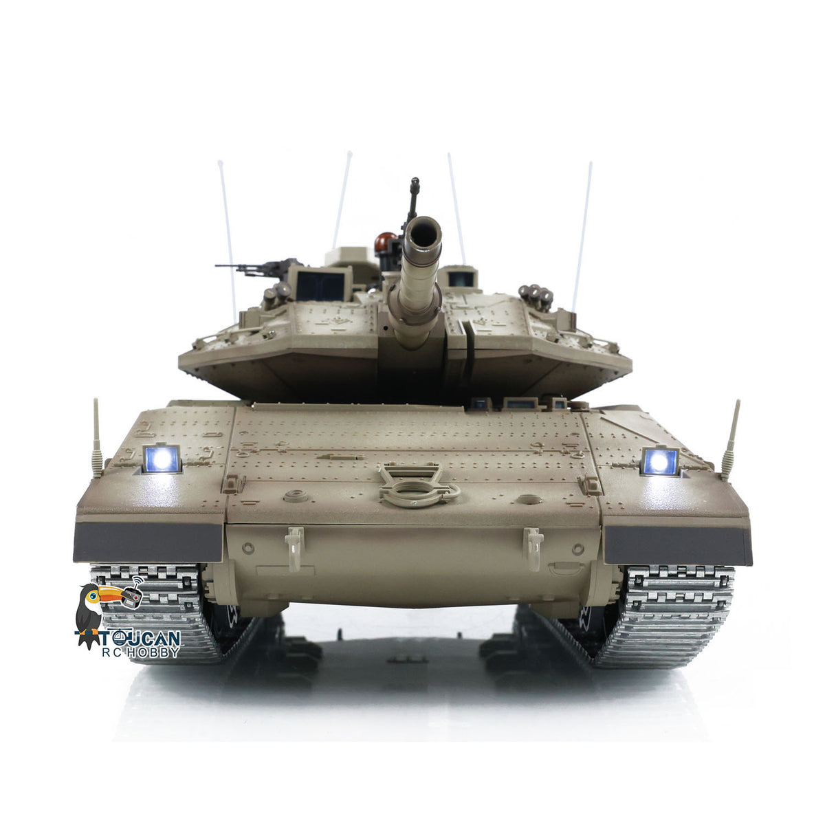 TOUCAN RC HOBBY 1/16 RC Tank Heng Long Merkava MK IV 3958 Remote Control Battle Tank Upgraded Metal Sprockets Smoke BB Shooting Dual Battery
