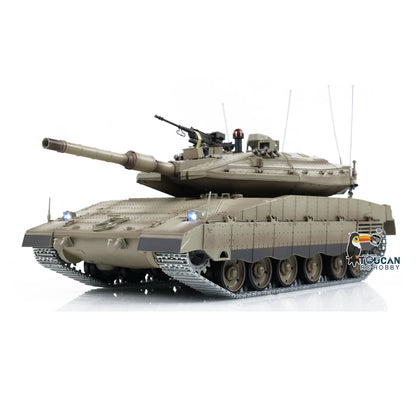 TOUCAN RC HOBBY 1/16 RC Tank Heng Long Merkava MK IV 3958 Remote Control Battle Tank Upgraded Metal Sprockets Smoke BB Shooting Dual Battery