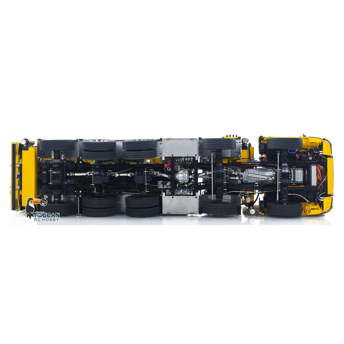 TOUCAN RC HOBBY LXY 1:14 10*10 RC Hydraulic Crane Full Dump Metal Lorry Rear Axle Steering with U-shaped Short High Standard Bucket Timber Flatbed