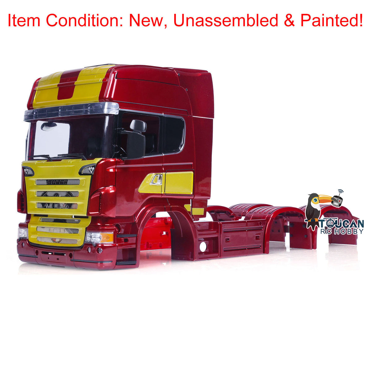 TOUCAN RC HOBBY HHRC Hobby RC Car Body Shell High-roof Cabin for 6x6 6x4 1/14 Remote Control Tractor Truck Construction Vehicle DIY Model