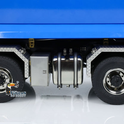 TOUCAN RC HOBBY LXY G88 1/14 Metal 8x8 RC Hydraulic Roll On Off Dump Truck PNP U-Shaped High Bucket 3 Speed Transmission Differential Lock Light Sound ST8 Controller for Construction Collectors