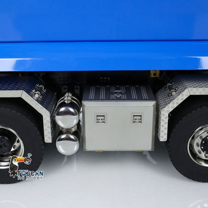 TOUCAN RC HOBBY LXY G88 1/14 Metal 8x8 RC Hydraulic Roll On Off Dump Truck PNP U-Shaped High Bucket 3 Speed Transmission Differential Lock Light Sound ST8 Controller for Construction Collectors