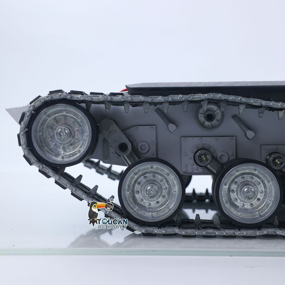 TOUCAN RC HOBBY Metal Chassis with Driving Gearbox Road Wheels Speaker Switch for Heng Long 1/16 RC Battle Tank USA Abrams M1A2 3918 Model