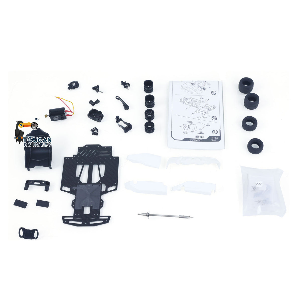 TOUCAN RC HOBBY Plastic JDModel 1/10 Remote Control Racing Car 298A 4*2 RC Go Kart Model Metal Wheelhub No Lights Sounds Servo Radio Unassembled