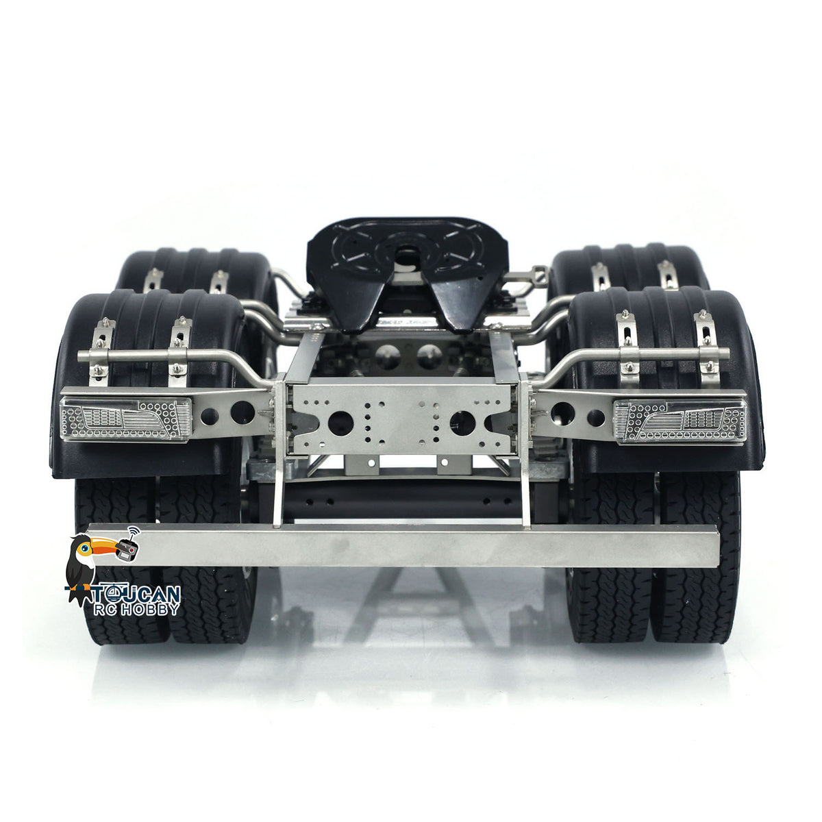 TOUCAN RC HOBBY LXY 1/14 2 Axles Metal Trailer with Fifth-wheel Traction for LESU RC Car Truck Radio Controlled Vehicle Simulation Model