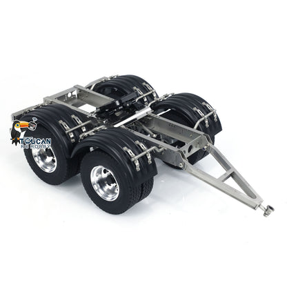 TOUCAN RC HOBBY LXY 1/14 2 Axles Metal Trailer with Fifth-wheel Traction for LESU RC Car Truck Radio Controlled Vehicle Simulation Model