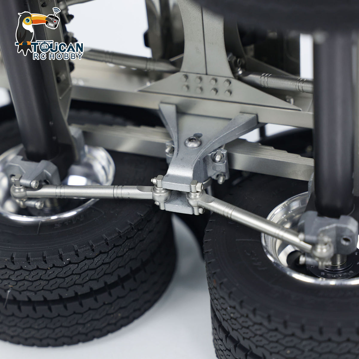 TOUCAN RC HOBBY LXY 1/14 2 Axles Metal Trailer with Fifth-wheel Traction for LESU RC Car Truck Radio Controlled Vehicle Simulation Model