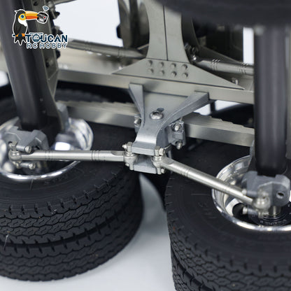 TOUCAN RC HOBBY LXY 1/14 2 Axles Metal Trailer with Fifth-wheel Traction for LESU RC Car Truck Radio Controlled Vehicle Simulation Model