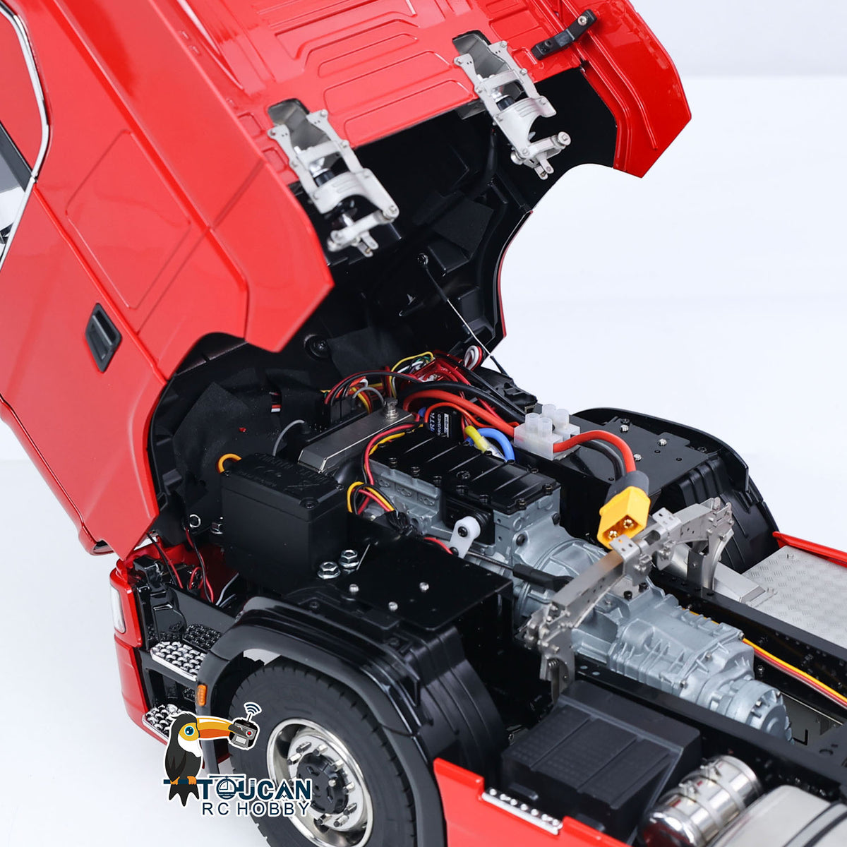 TOUCAN RC HOBBY LXY Metal Chassis Fifth Wheel 4X4 1/14 3Speed Radio Control Tractor Truck 770S Axle Locks Brushed ESC Motor Light System No Battery