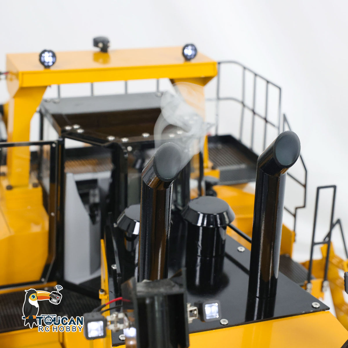 TOUCAN RC HOBBY D11T 1/10 Metal RC Hydraulic Bulldozer PNP 5-Way Valve Dual Pump 3 Rear Plows PL18EV Controller Smoke Light Sound for Model Collectors