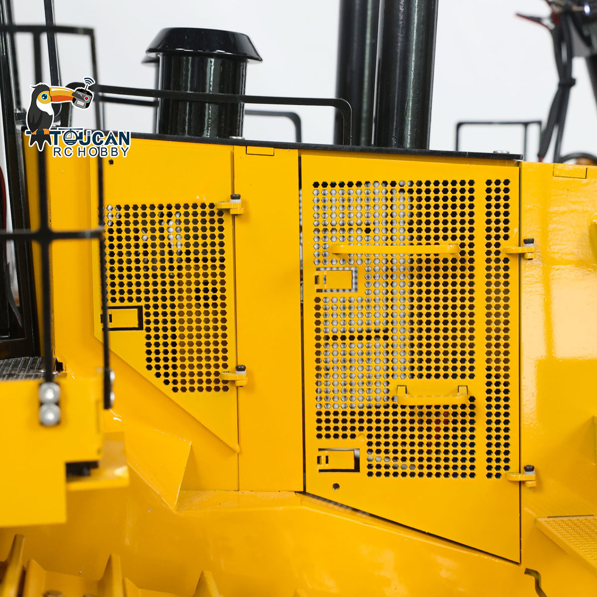 TOUCAN RC HOBBY D11T 1/10 Metal RC Hydraulic Bulldozer PNP 5-Way Valve Dual Pump 3 Rear Plows PL18EV Controller Smoke Light Sound for Model Collectors