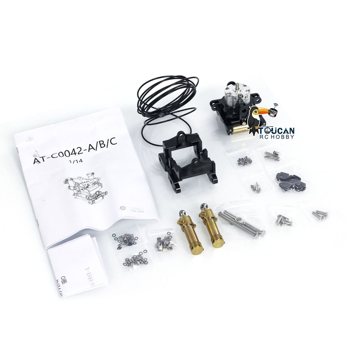 TOUCAN RC HOBBY 1/14 Hydraulic Metal Hammer Quick Release Coupler Metal Wrist for LESU RC Excavator B0001 374F Unassembled Unpainted DIY Parts