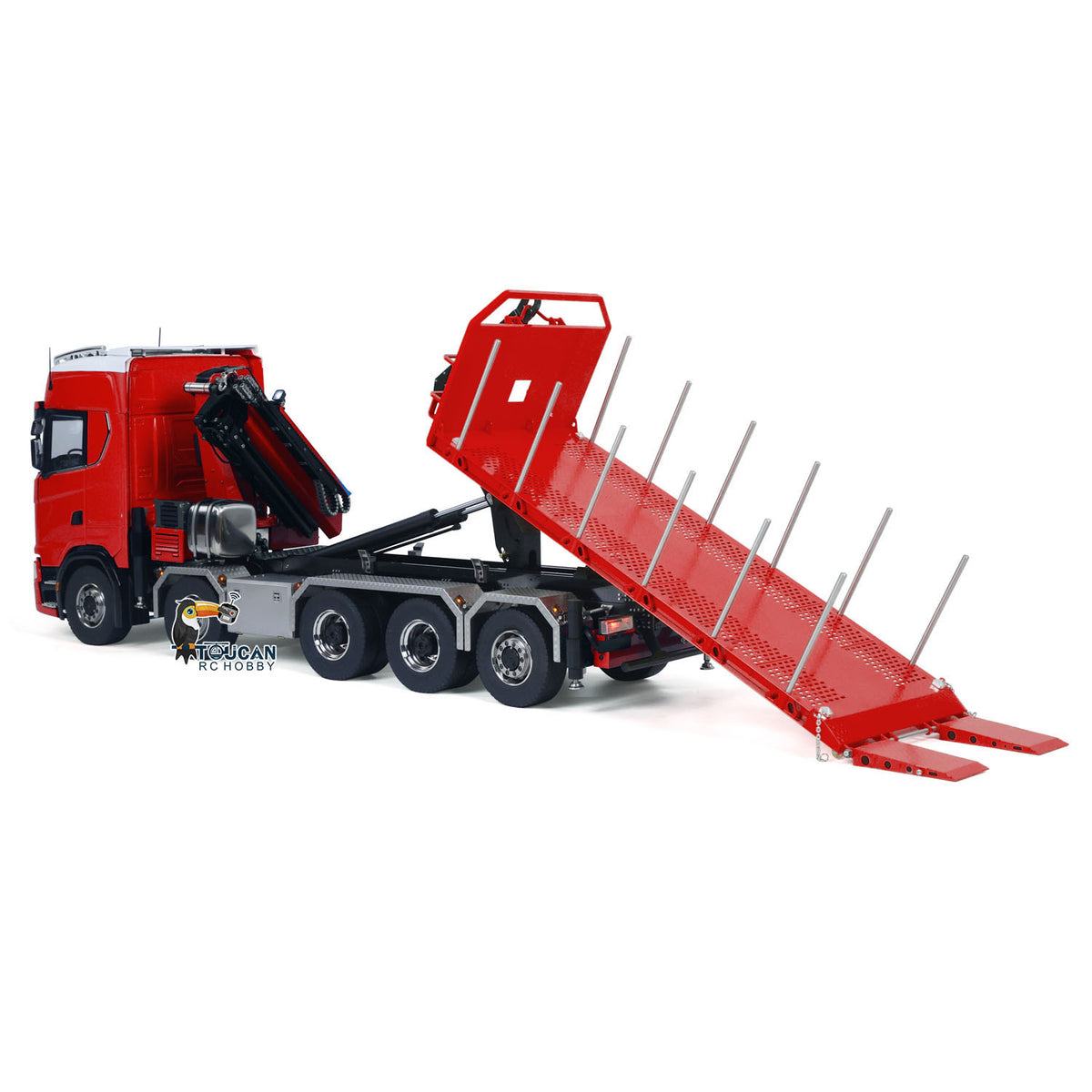 TOUCAN RC HOBBY LXY 10x10 Metal 1/14 RC Hydraulic Flatbed Timber Construction Vehicle 770S Car Model 5-Axles Remote Control Crane Dumper Truck