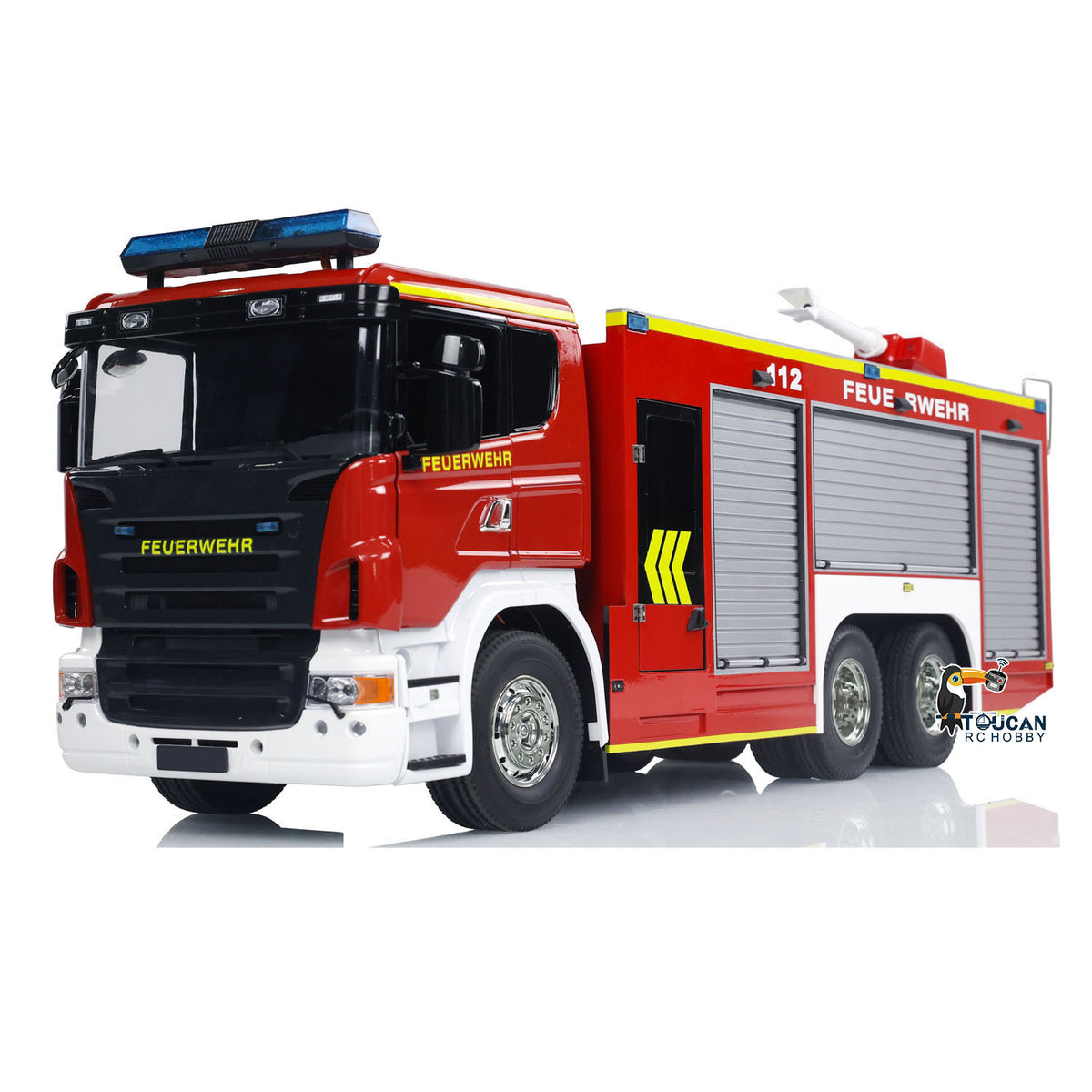TOUCAN RC HOBBY 1/14 6x4 Metal RC Fire Vehicles PS004 Remote Control Extinguisher Truck Sprinkler Car RTR Hobby Model Lights Sounds I6S Radio System ESC Servo Motor