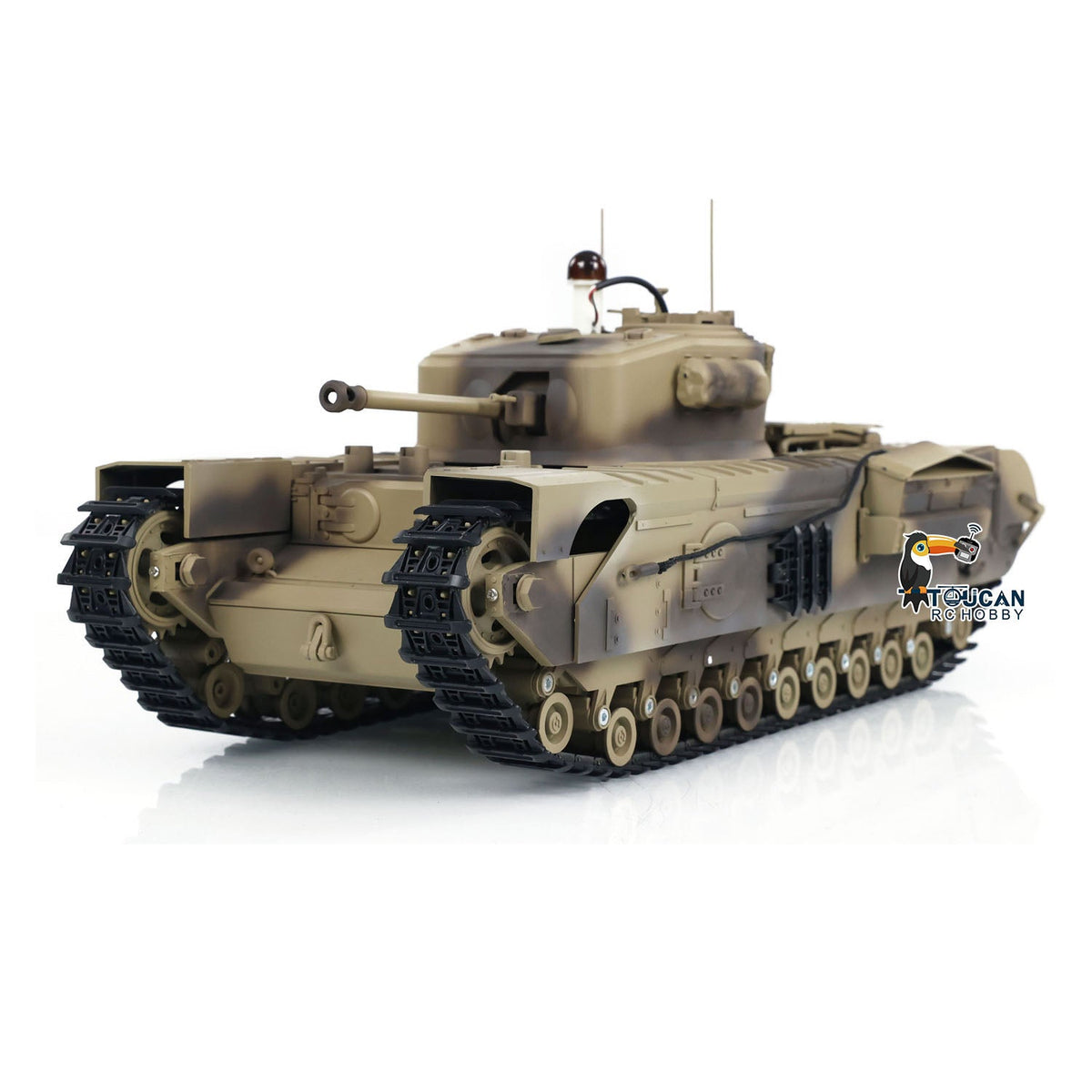 TOUCAN RC HOBBY 1/16 Military RC Battle Tank Churchill Mk.VII Metal Tracks Tongde Electric Tanks Painted Assembled Barrel Recoil Smoke Unit