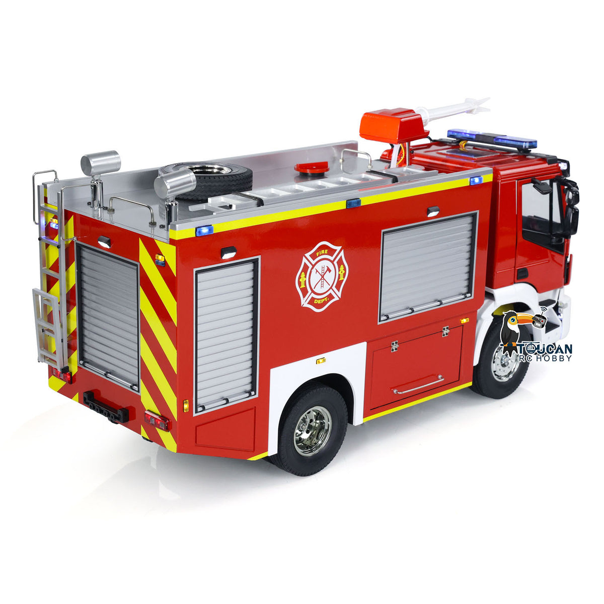 TOUCAN RC HOBBY 1/14 RC Fire Truck 4x2 Rescue Fire Vehicle 2-Speed Transmission Light Sound ST8 Remote Control System Emulated Car Hobby Models