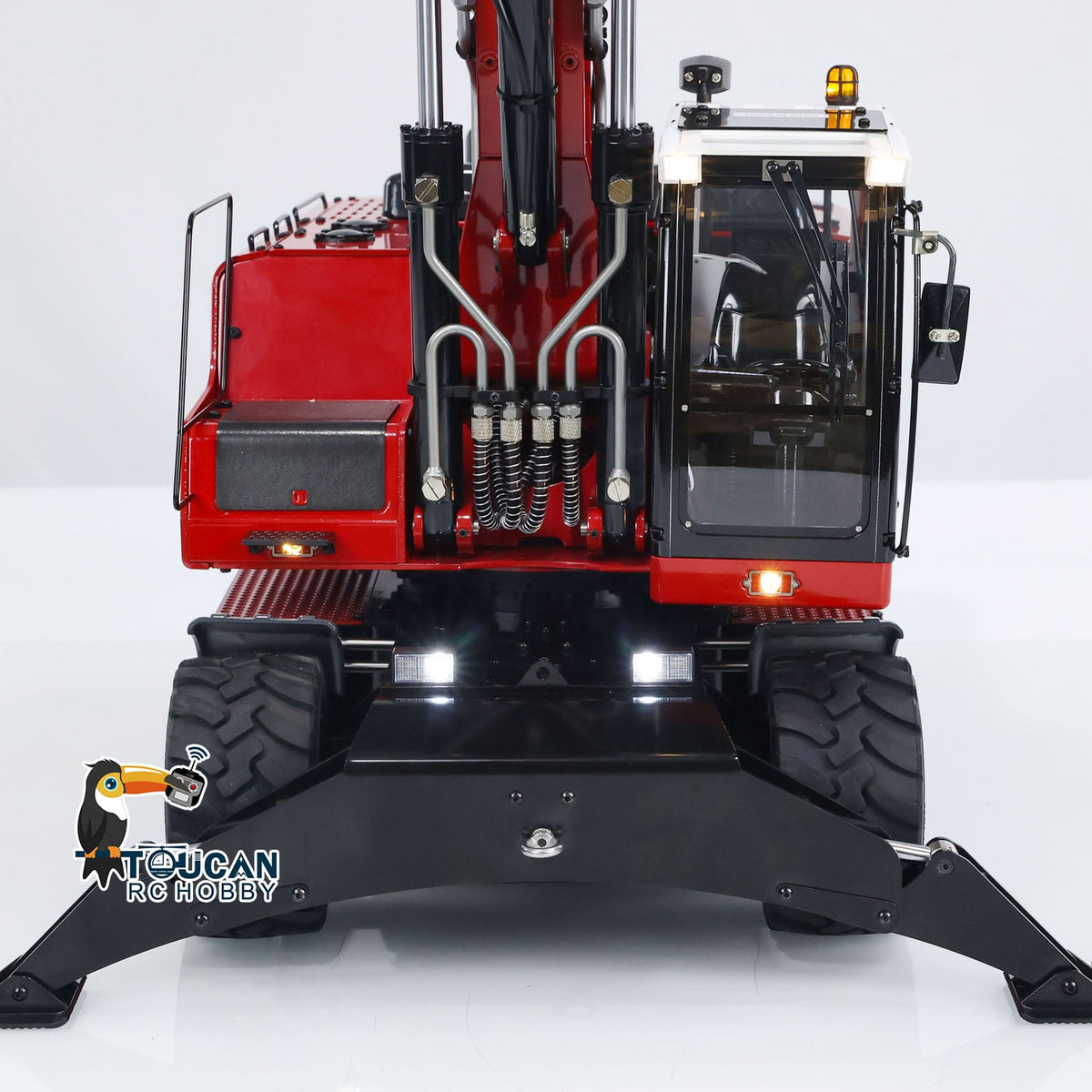 TOUCAN RC HOBBY MTModel 946-3 1/14 Metal RC Hydraulic Excavator Clamshell Bucket 8-ways Reserving Valves Ripper Sound Light for Model Enthusiasts