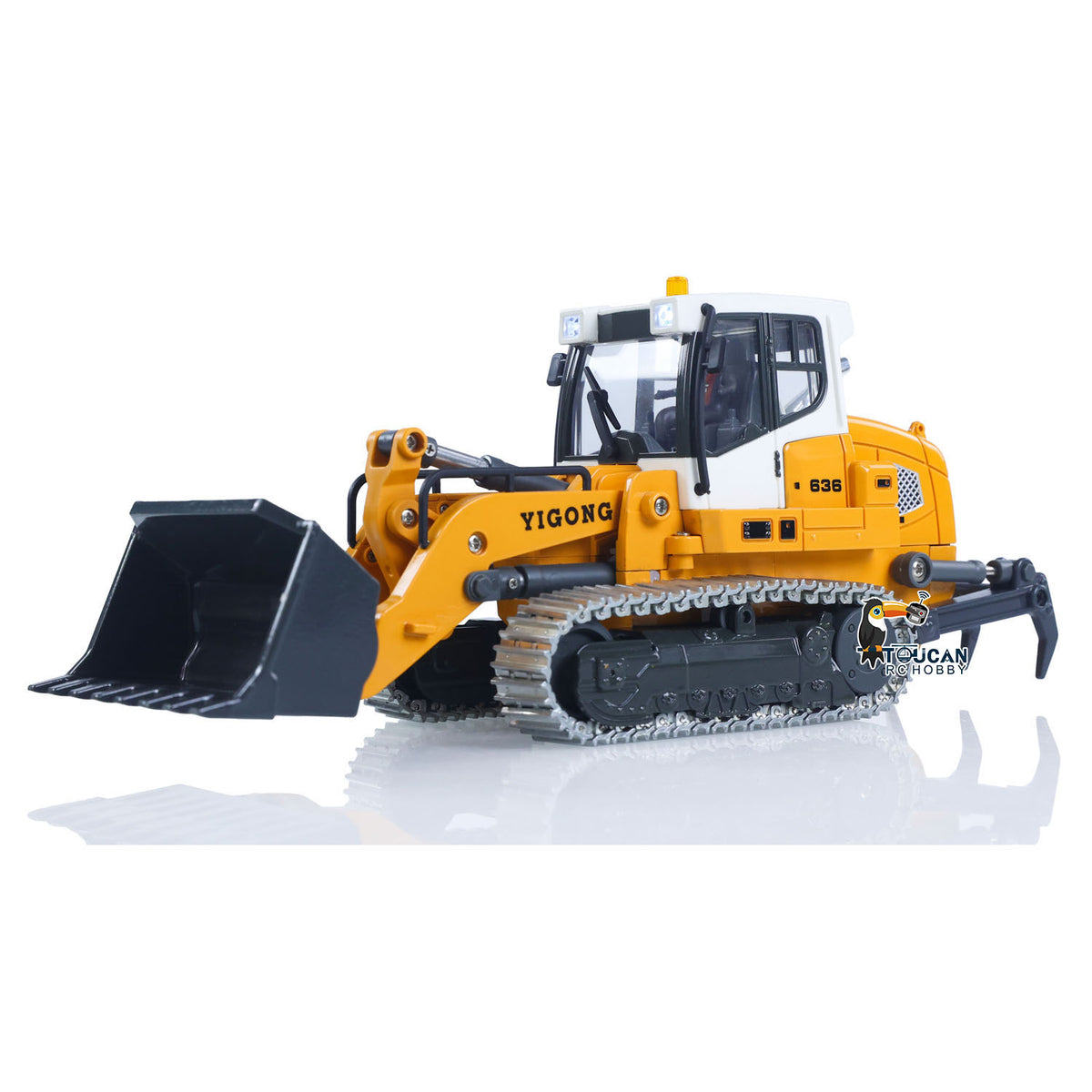 TOUCAN RC HOBBY Yi Gong 1:50 RC Electric Lifting Loader LR636 RTR Remote Controlled 2.4G Construction Vehicle Metal Bucket Tracks Ripper Light Sound Battery USB