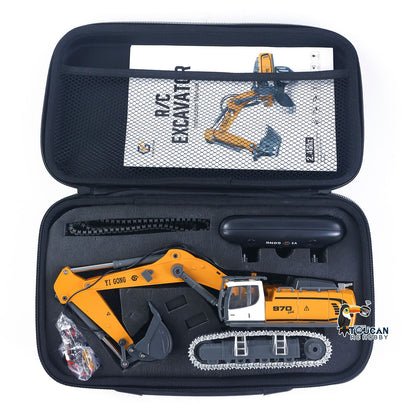 TOUCAN RC HOBBY Yi Gong 1/50 Plastic RC Excavator K970 Mini Electric Lifting Digger RTR Metal Tracks Bucket N20S Motor Lights Sound Remote Control Battery Collectible